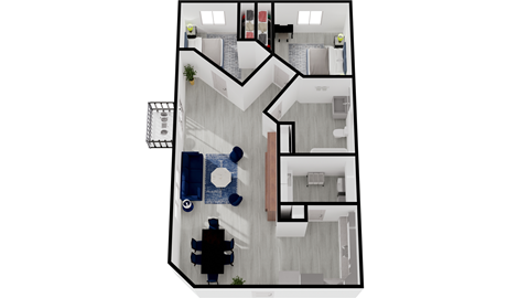 the floor plan of the apartments